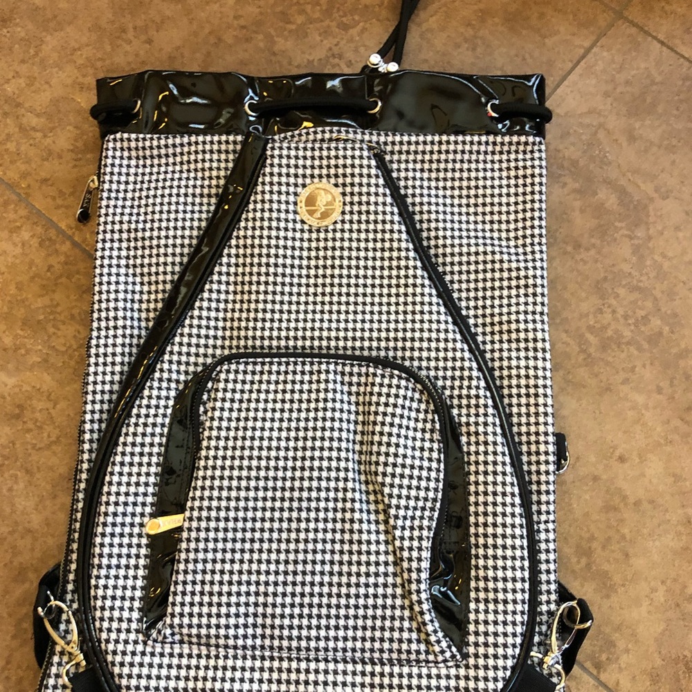 The Whak Sak Drawstring Tennis Bag Houndstooth